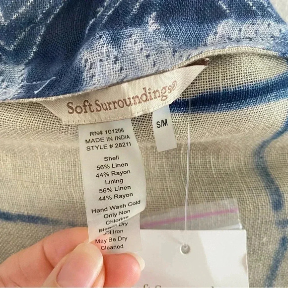 NWT Soft Surroundings indigo desert gauze linen vest reversible - Picture 10 of 12